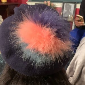 Cute hat with fluffy ball
